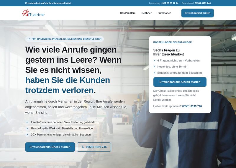 Screenshot der Webseite erreichbarkeit24.de