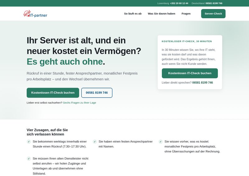 Screenshot der Webseite local-it-cloud.de