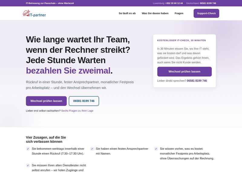 Screenshot der Webseite local-it-helpdesk.de