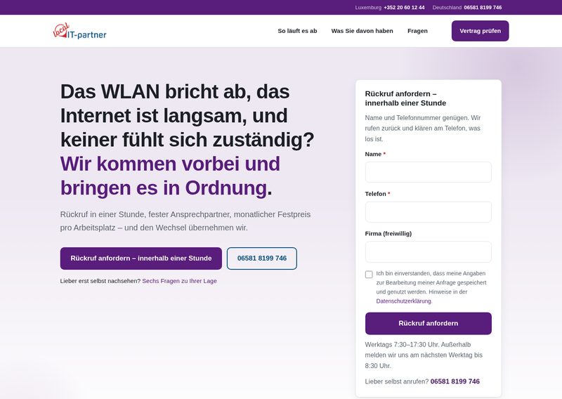 Screenshot der Webseite lokalconnect.de