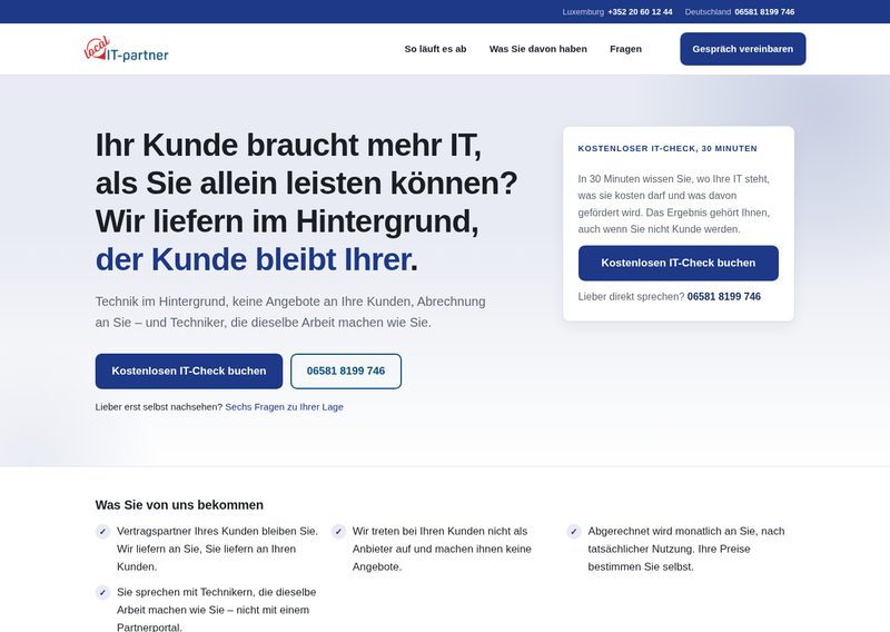 Screenshot der Webseite msppartner.de