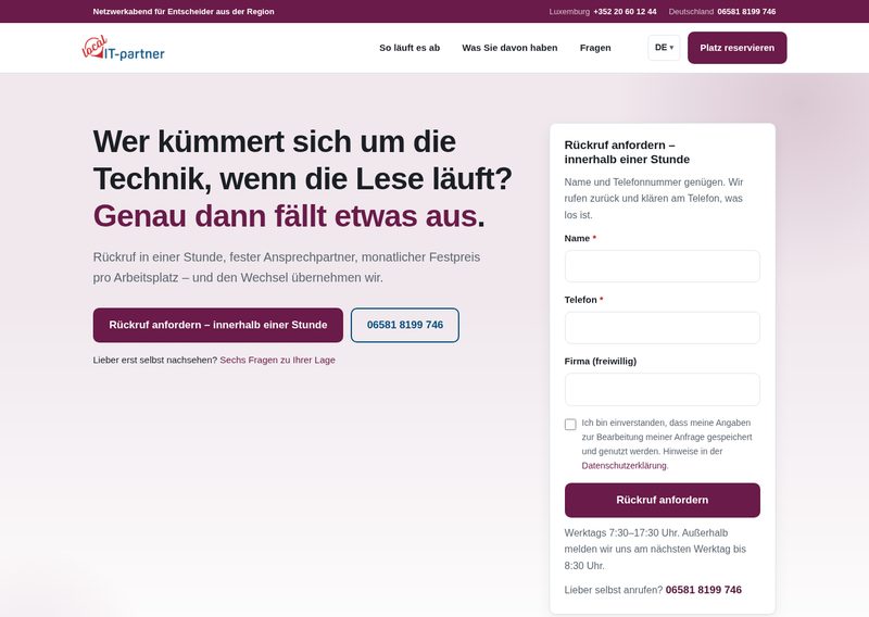 Screenshot der Webseite wein-und-it.de